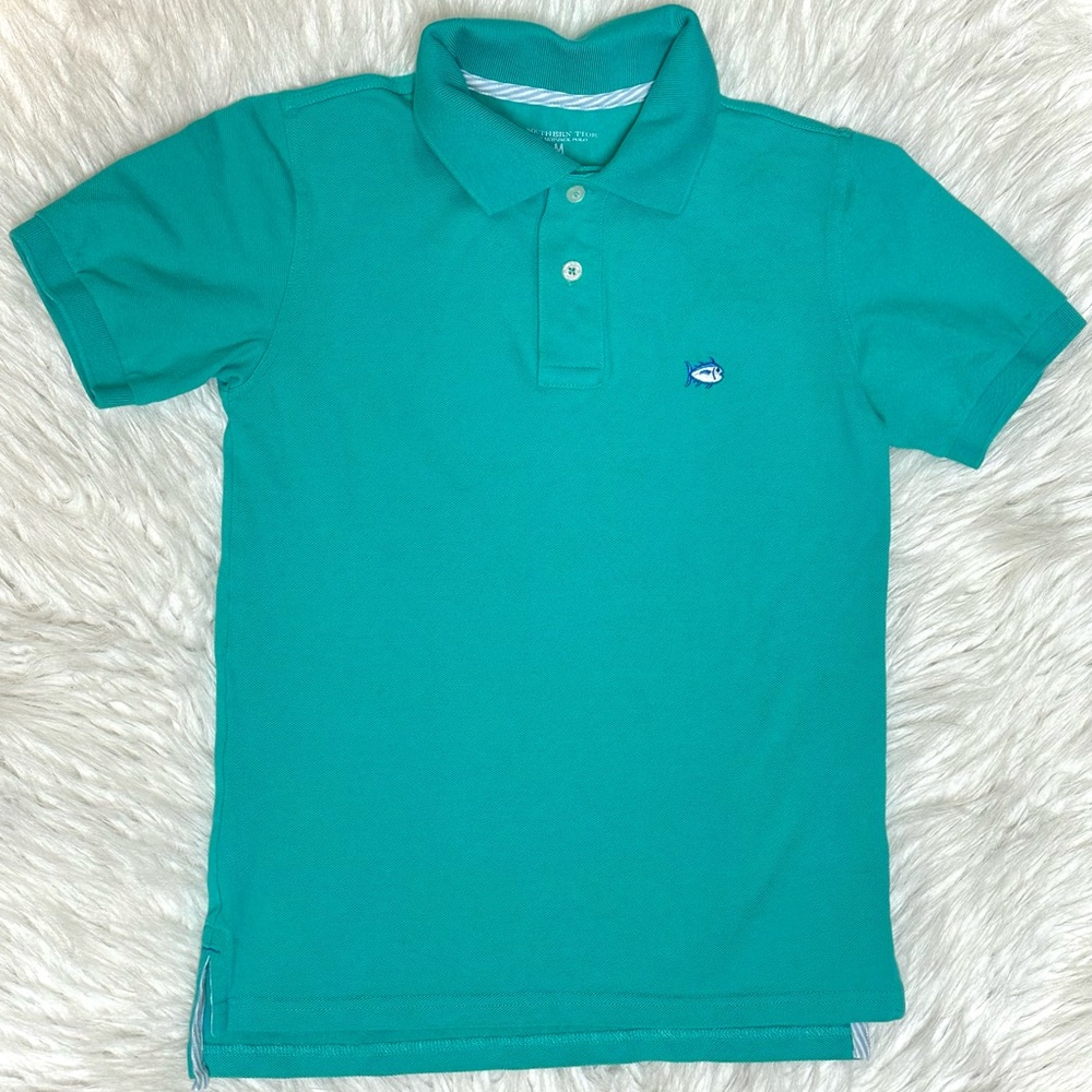 Southern Tide Aqua Polo Shirt for Kids